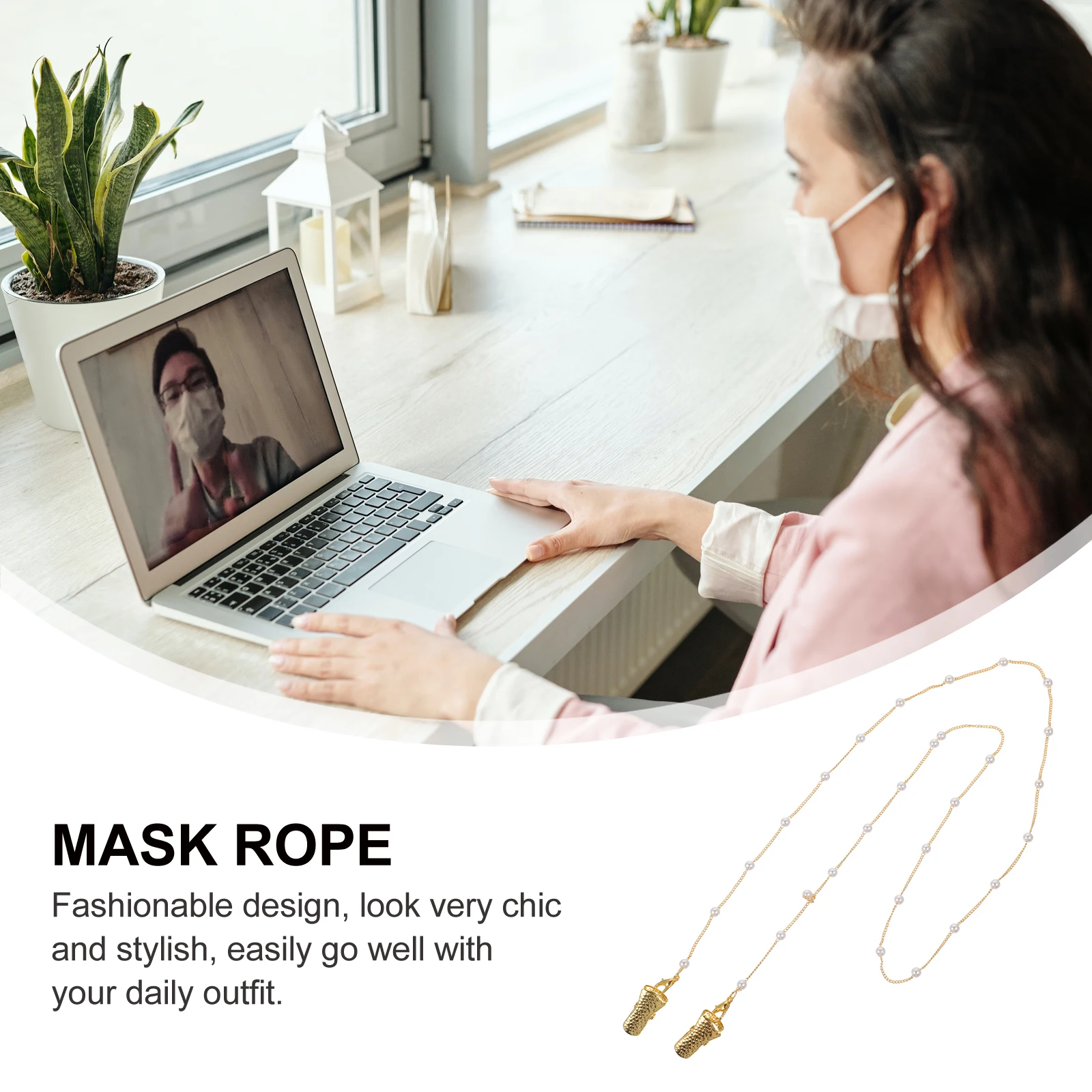 

Glasses Chain Mask Lanyard Pearls Necklace Holder Strap Eyeglass Face Cover Lightweight Stylish Gift Kids Wife Mom Girlfriends