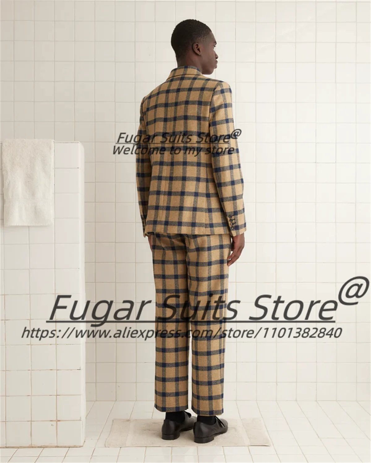 Smoking da sposo formale lussuoso doppio petto smoking da sposa personalizzato slim fit con risvolto a punta abiti da uomo set da 2 pezzi classico Ropa Hombre