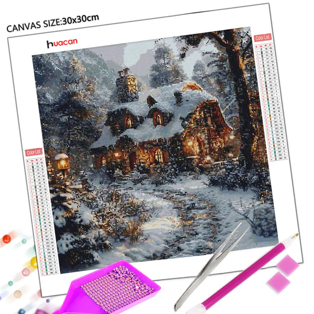 Huacan 2025 مجموعة جديدة لوحات الماس دولفين السماء الماس التطريز البحر الغروب فسيفساء لوحات الديكور الفنية