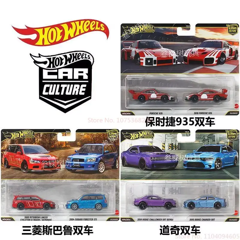 متوفر عجلات ساخنة ثقافة مميزة 2-حزمة ألعاب أطفال Hotwheels 1:64 نموذج سيارة للأولاد ألعاب أطفال ميتسوبيشي سوبارو دودج بورش