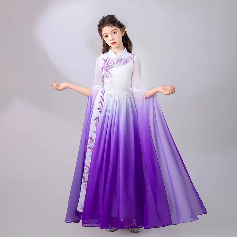 Vintage Hanfu Jurk Meisjes Oude Chinese Traditionele Dans Kids Fee Optreden Jurk Kostuum Verjaardag Meisjes Feest Cosplay