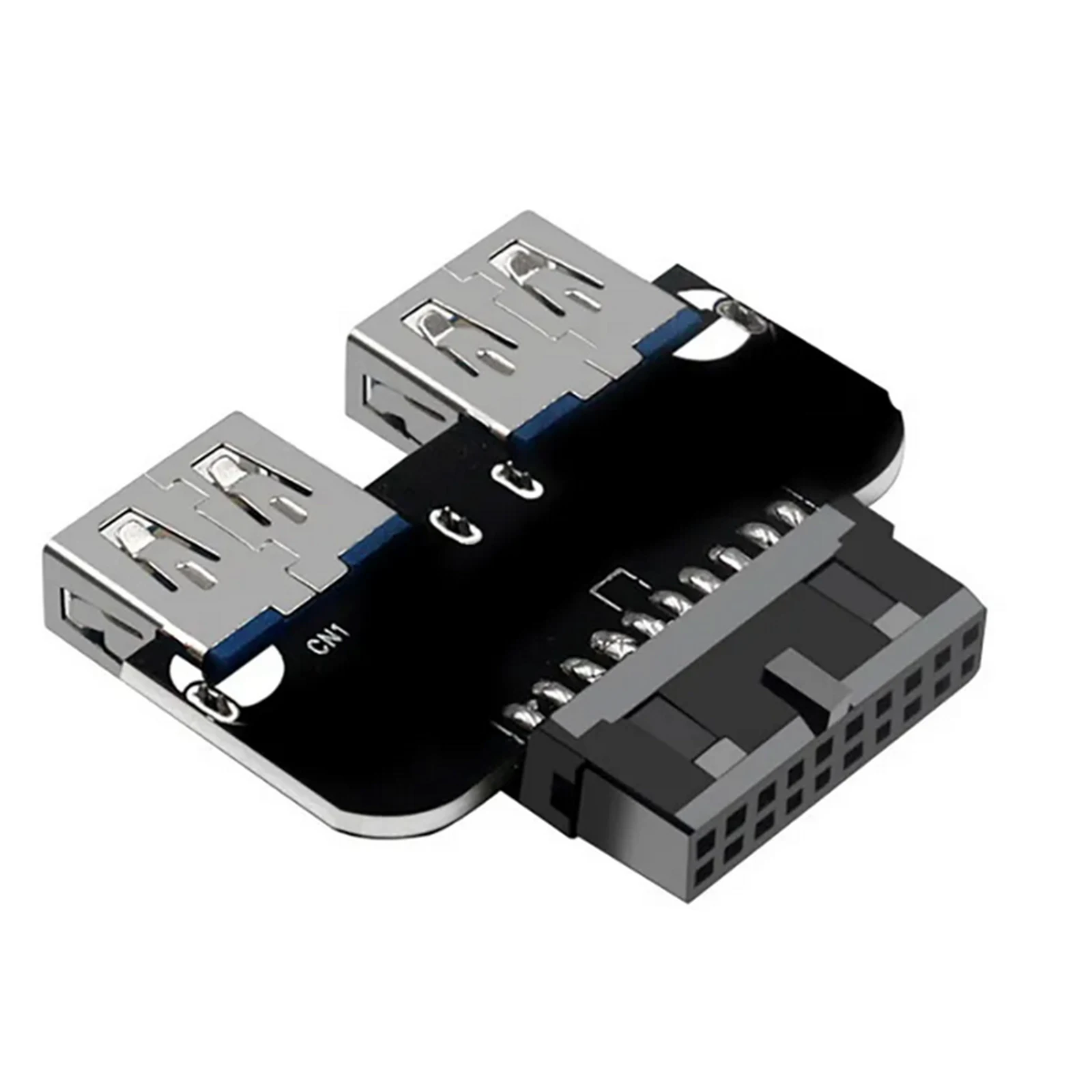 1Pc Motherboard USB3.0 19Pin / 20Pin Connector to 2 Dual Ports USB 3.0 Female Adapter Convertor For Desktop Computer Accessories