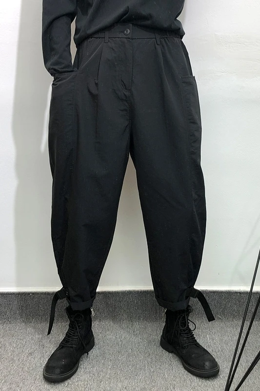 Owen Seak-pantalones bombachos informales para hombre, ropa gótica, pantalones de chándal de calle alta Cargo, de longitud hasta la pantorrilla, color negro, otoño