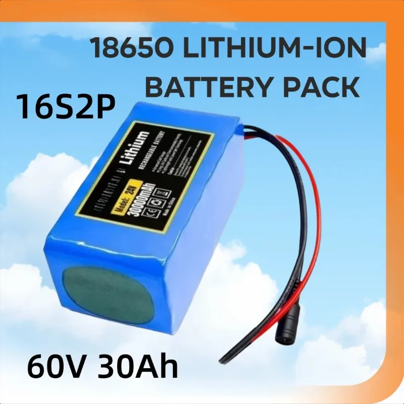 

60V 16S2P 30Ah 18650 Lithium-ion Battery Pack for Electric Skateboards and Bicycles