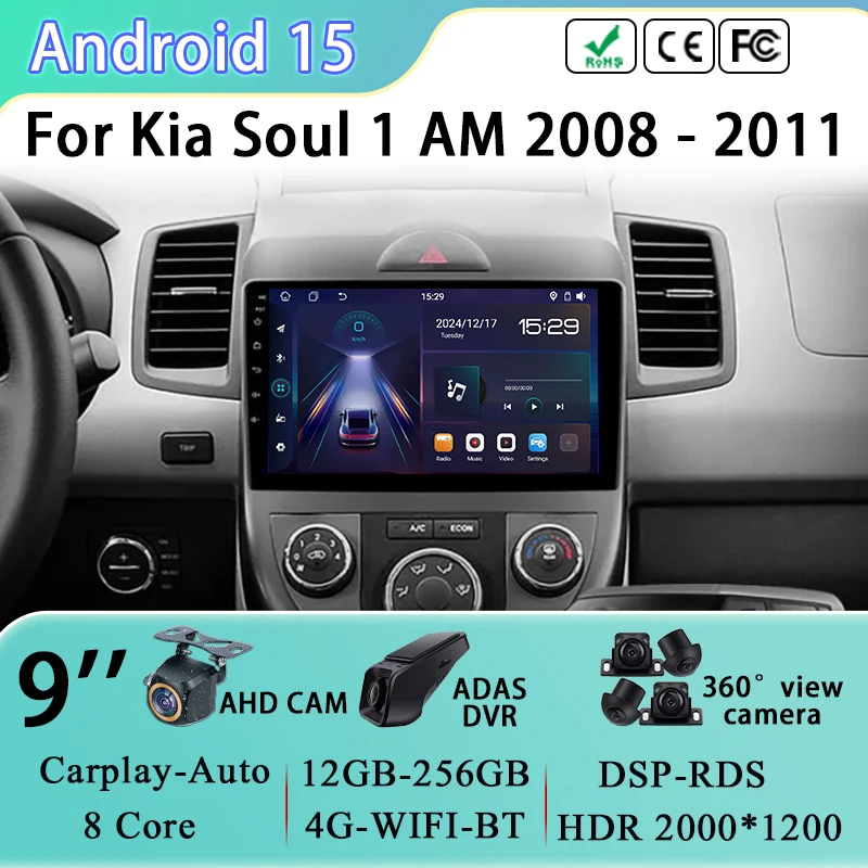 

Car Radio BT For Kia Soul 1 AM 2008 2009 2010 2011 Android Auto GPS Navigation Multimedia Video Player Stereo Audio 4G No 2din