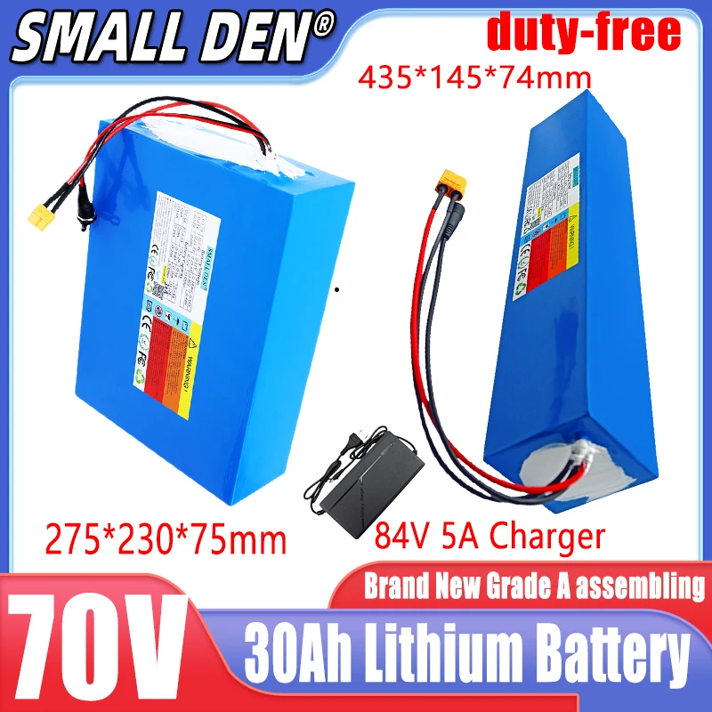 72V 30AH 21700 20S6P lithium battery pack A-level battery with long battery life 50A BMS 3000W high-power battery+84V 5A charger