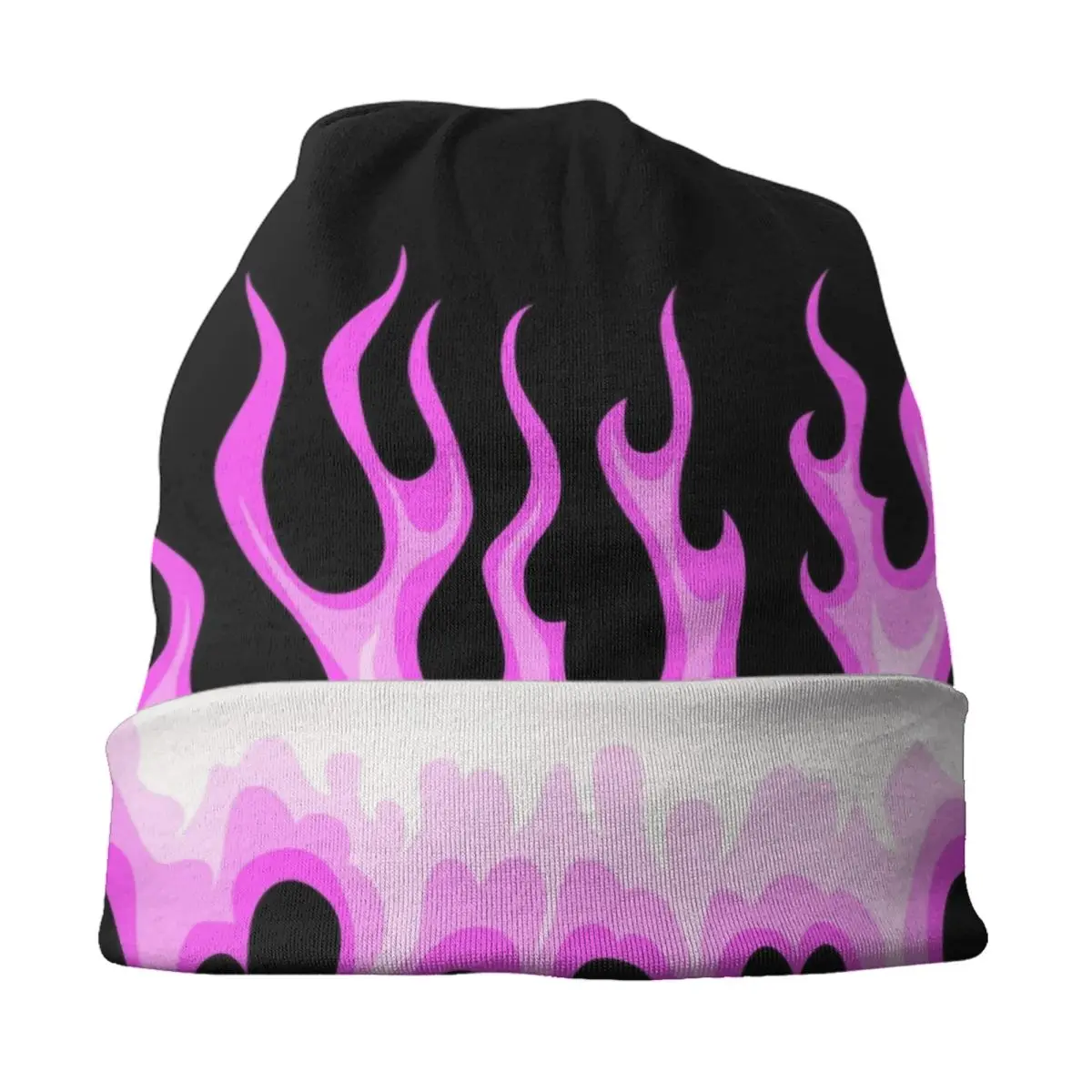 Pink Hot Fire Racing Flames Skullies Beanies Caps Unisex Winter Warm Knitting Hat Street Adult Bonnet Hats Outdoor Ski Cap