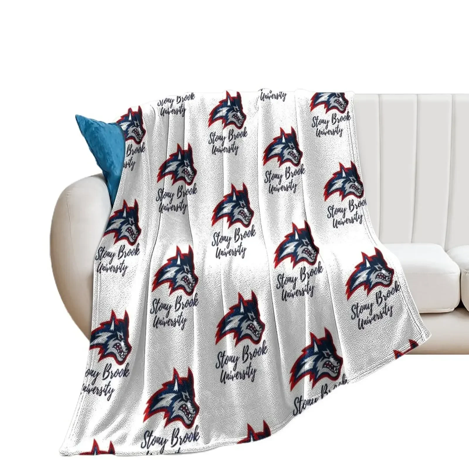 Glitter Stony Brook University Throw Blanket Nap Plush Blankets