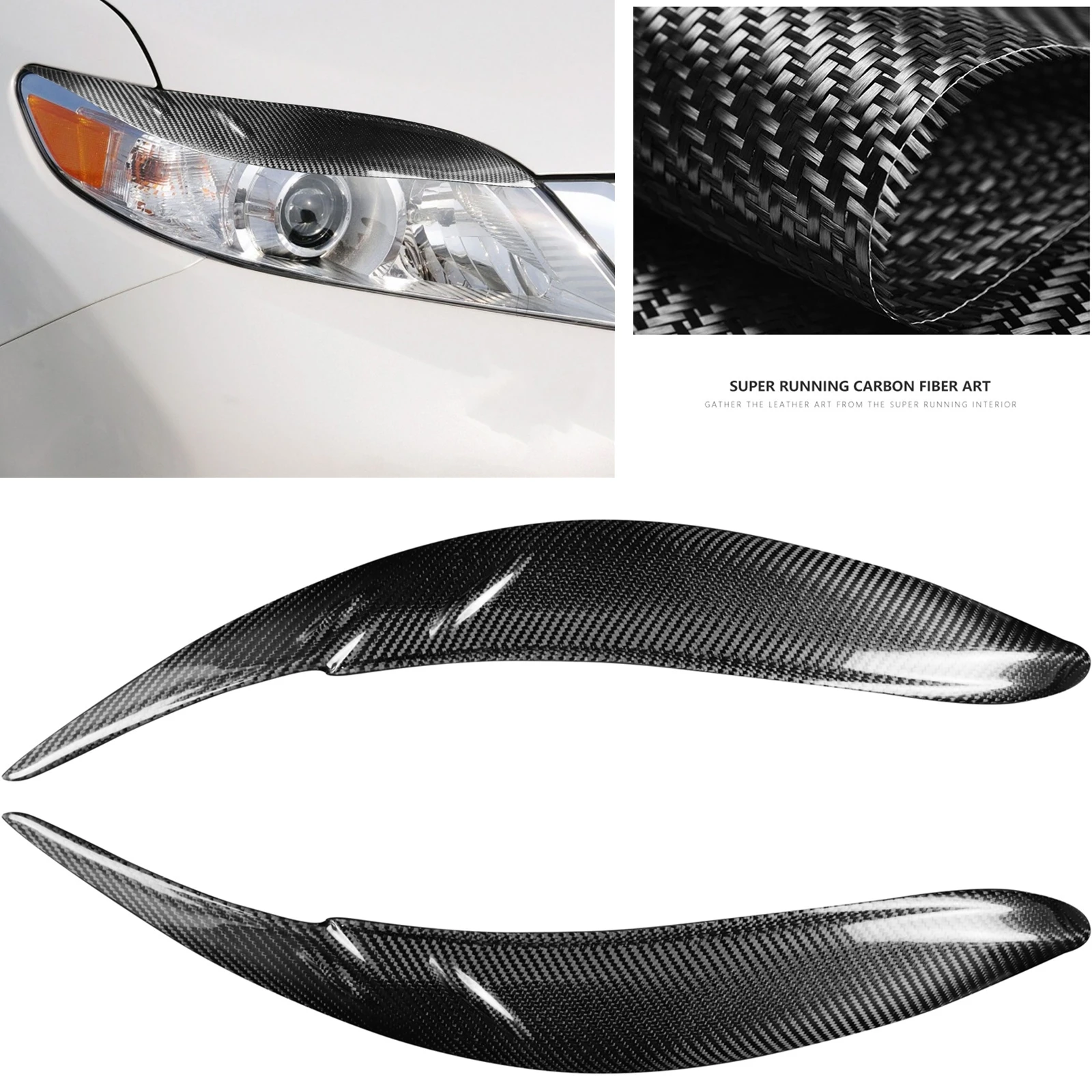 

Headlight Eyebrow Trim For Toyota Sienna LE SE 2011-2020 Carbon Fiber Front Head Light Lamp Cover Brow Headlamp Eyelid Sticker