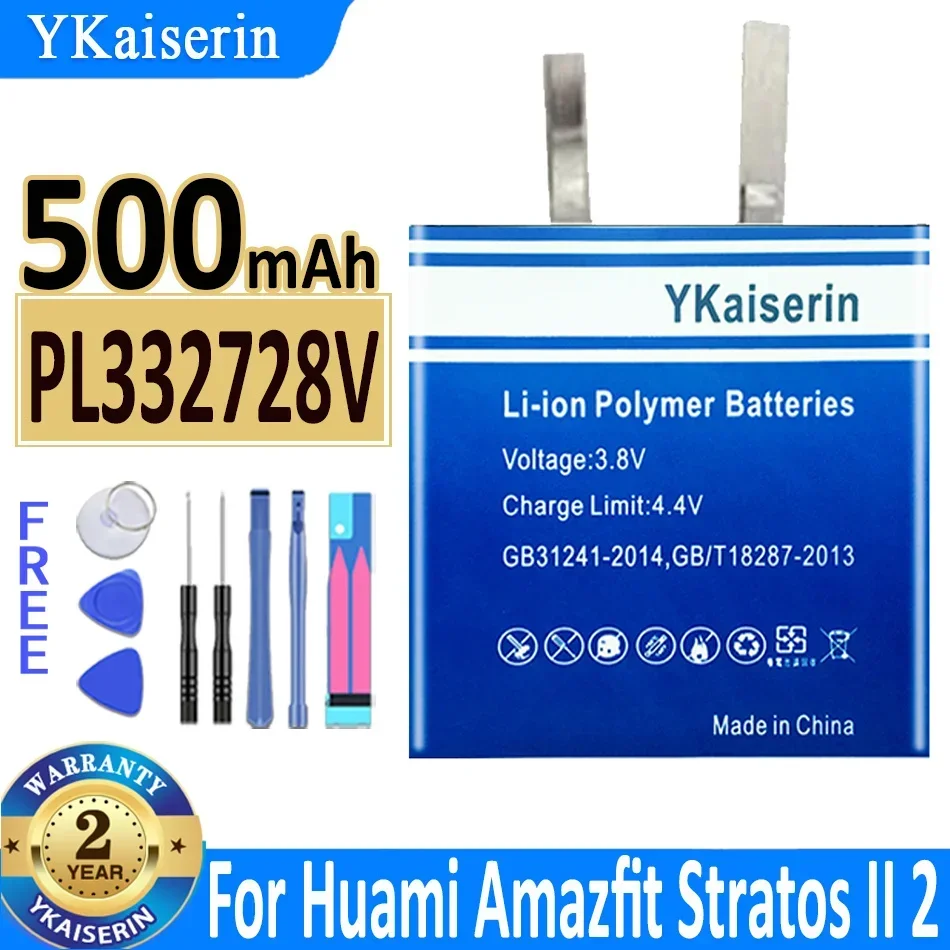 YKaiserin Pl332728v Battery for Huami Amazfit Stratos 2 3 Stratos2 Stratos3 A1609 A1619 A1928 Watch A1602 A1612 Batteries Tools