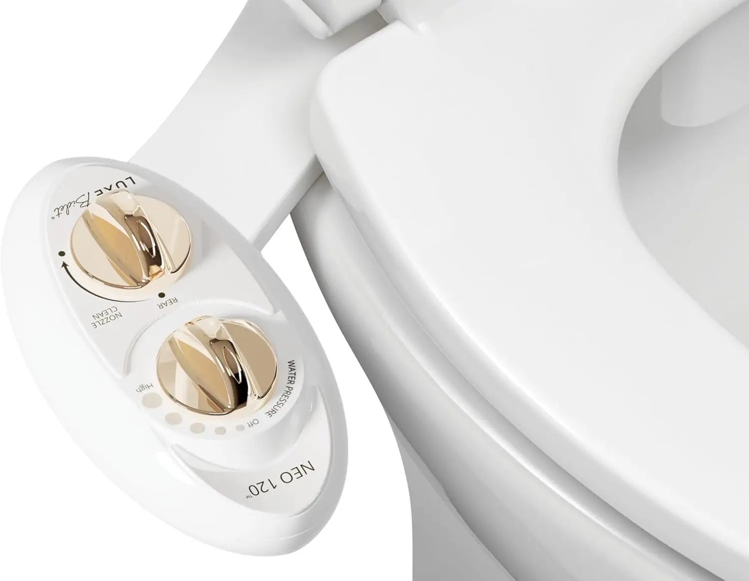 NEO 120 - Self-Cleaning Nozzle, Fresh Water Non-Electric Bidet Attachment for Toilet Seat, Adjustable