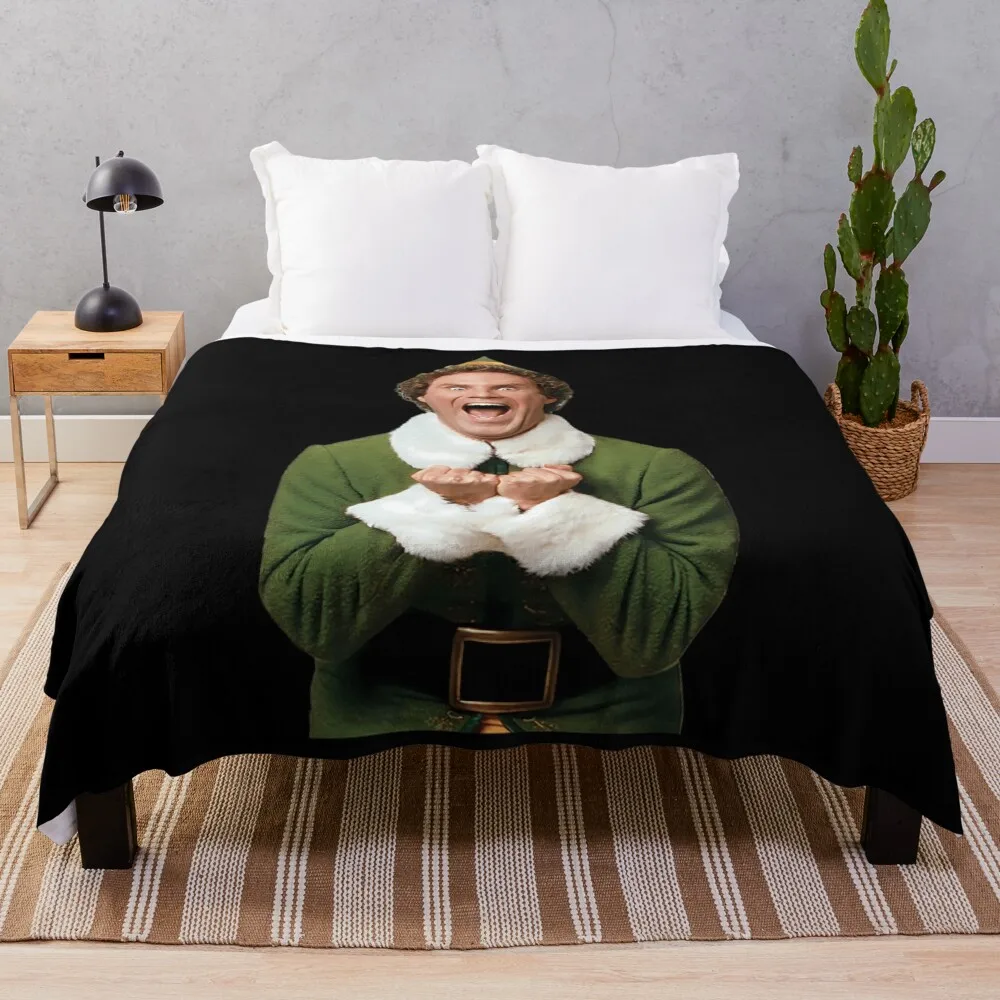 Excited Buddy the Elf Christmas \t Throw Blanket manga Comforter Soft Summer Beddings Blankets