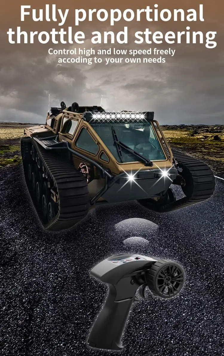 고속 원격 제어 트랙 차량 G2067 비례 스로틀 원격 제어 전지형 차량 유연한 제어 탱크 M