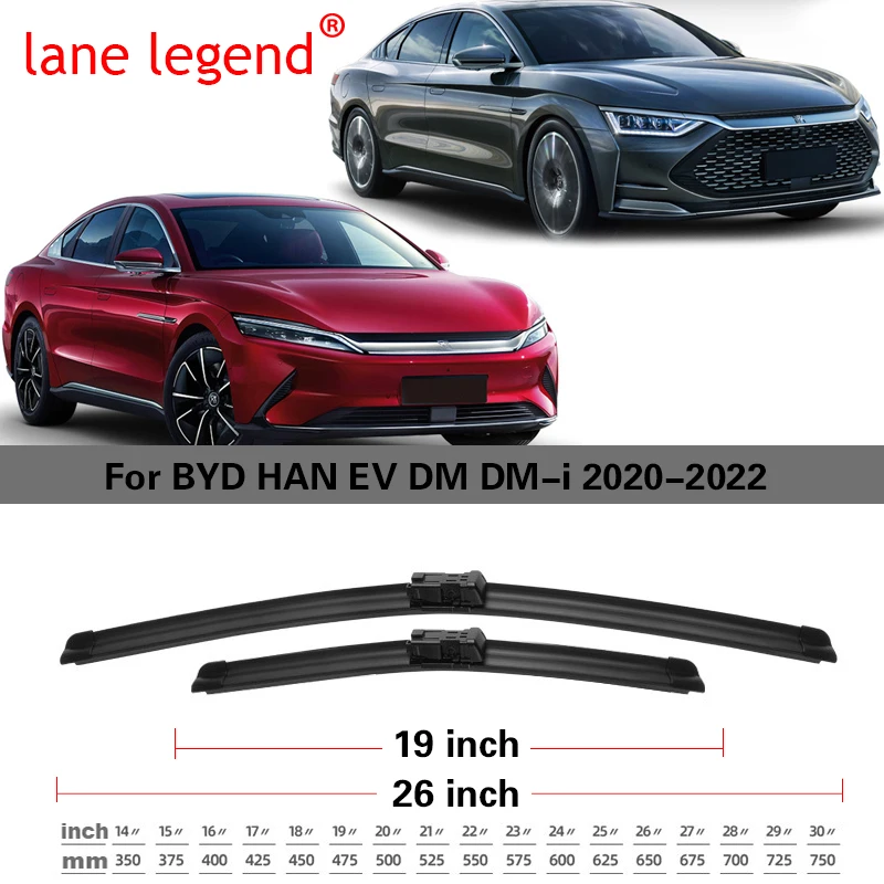 Car Front Windscreen Wiper Blades For BYD HAN EV DM DM-i 2020 2021 2022 Accessories Wiper Blade Brushes Cutter Auto Goods 2pcs