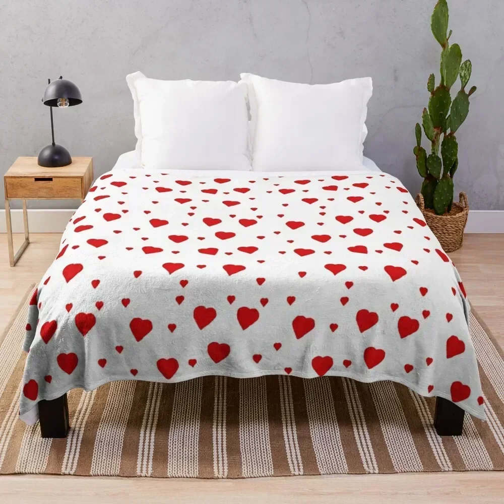 

Imperfect red hearts Throw Blanket Warm Flannel Blanket for Couch Chair Bedroom