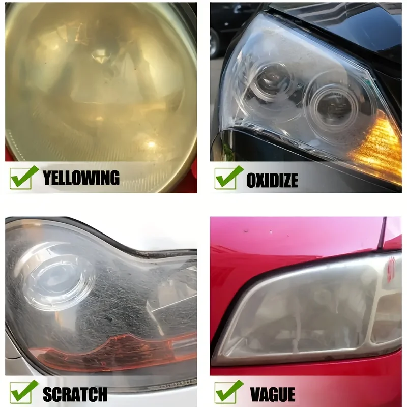Ultimate Car Headlight Restoration Cream - Effectively Restores Yellowed, Oxidized, and Blurred Car Headlights, Long-Lasting