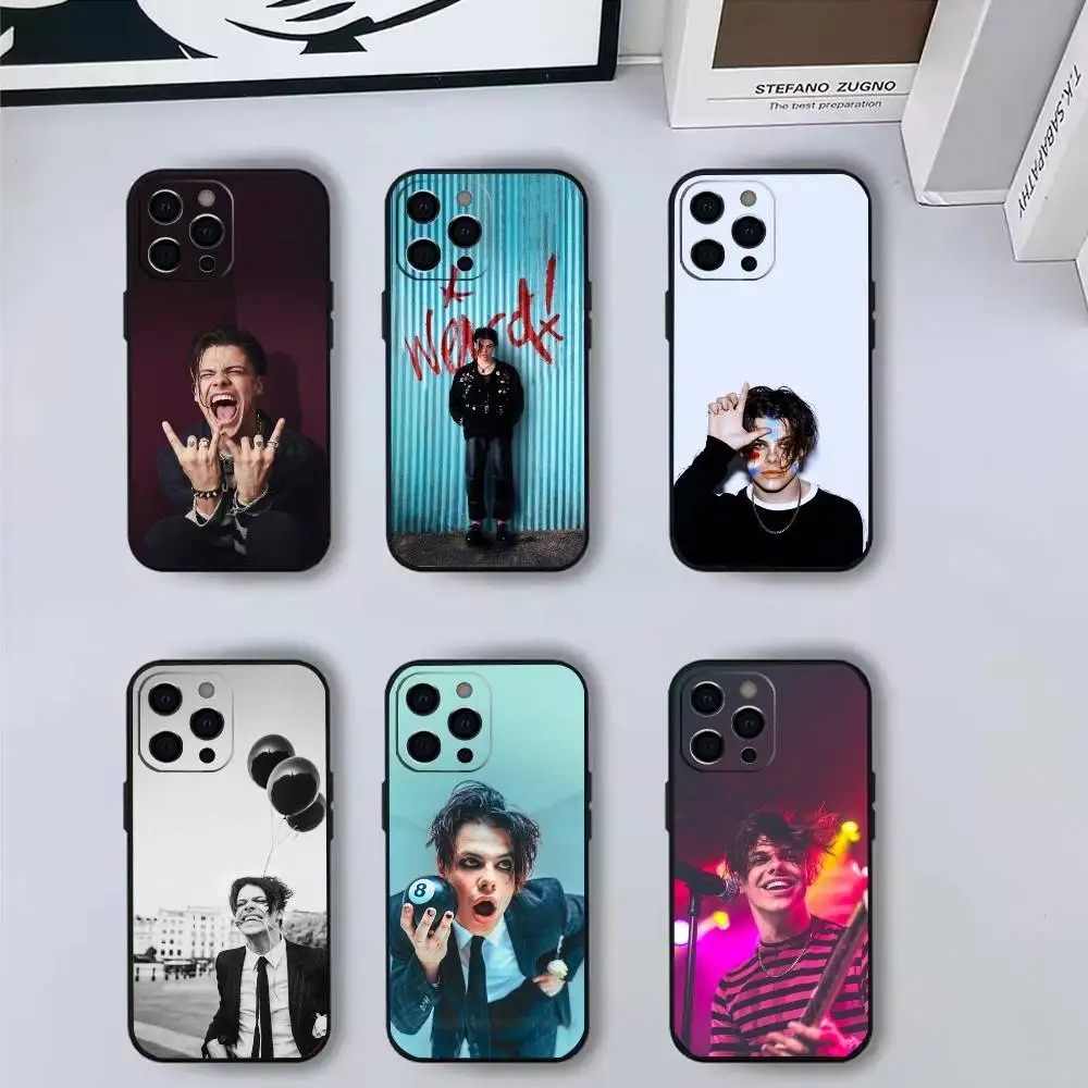 

singer Y-Yungblud Phone Case For iPhone17,16,15,14,13,12,11 Plus,Pro Max Soft Black Cover