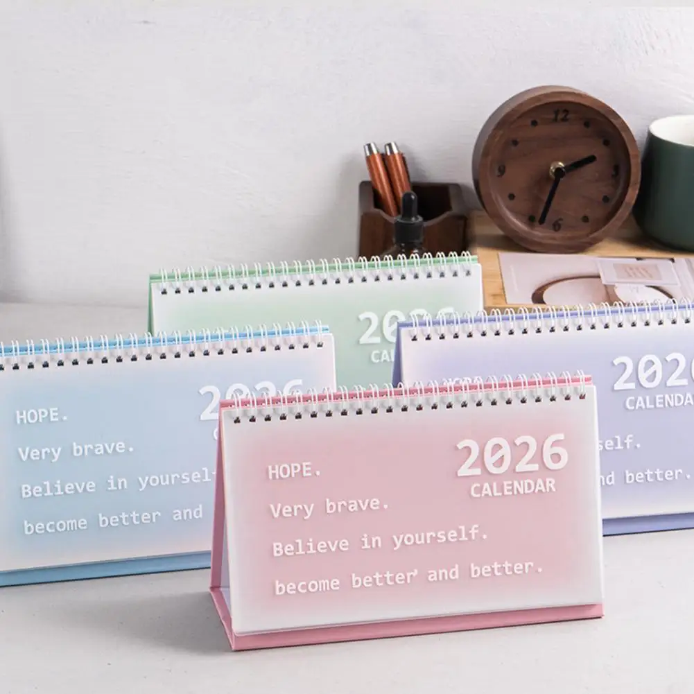 2026 простой стиль, английский мини-настольный календарь, настольный дисплей, портативный календарь, украшение для рабочего стола, дневник ручной работы