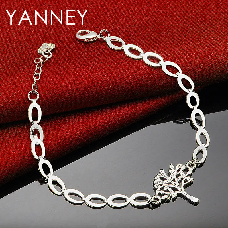 2024 New 925 Sterling Silver 8 Inches Classic Tree of Life Bracelet For Women Charm Jewelry Accessories Wedding Party