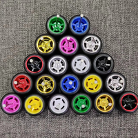 5 Sets 1/64 Wheels with Fixed Rubber Tires 5 Spoke 5-rays for 1:64 Toy Model Diecast Cars Refiting Parts for Hotwheel