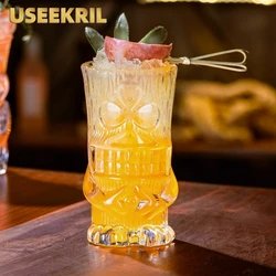 Tiki Glass Cups Tiki Mugs Cocktail Glasses Cup Creative Hawaiian Cocktail Cups Funny Cup Beer Beverage Glass Bar Accessories