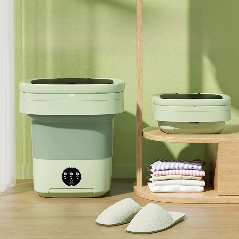 

11L Ultrasonic Folding Portable Washing Machine Big Capacity with Spin Dryer Bucket for Clothe Travel Home Underwear Sock Washer