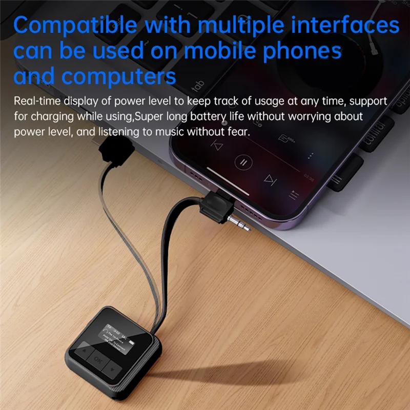 APPLIA - Bezprzewodowy adapter audio Bluetooth 5.4, nadajnik-odbiornik stereo do samolotu, telewizora, samochodu, komputera, słuchawek, muzyki