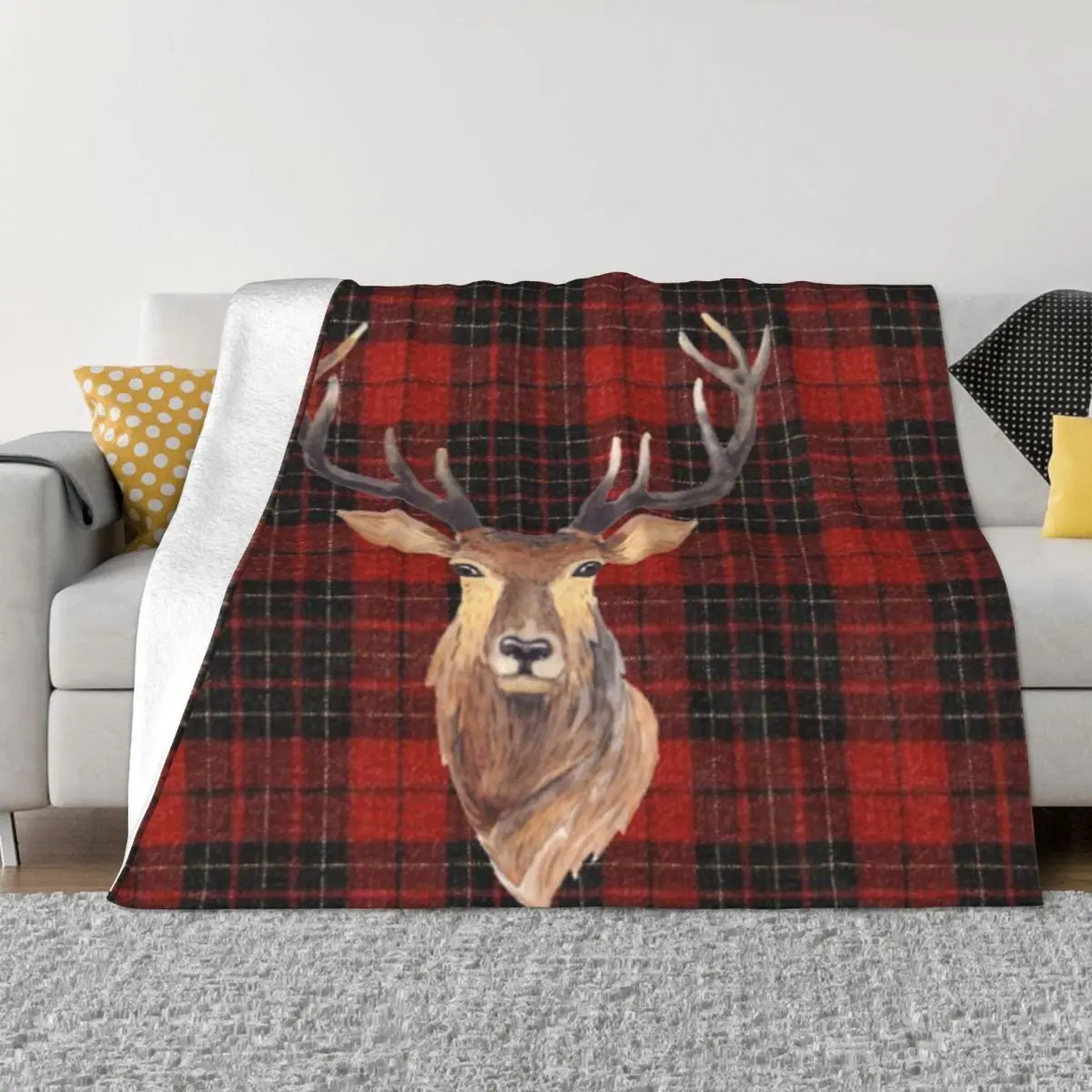 Stunning Wildlife Highland Stag Face Quilt Bed Blankets Blankets & Throws Blankets And Blankets Throw Blanket