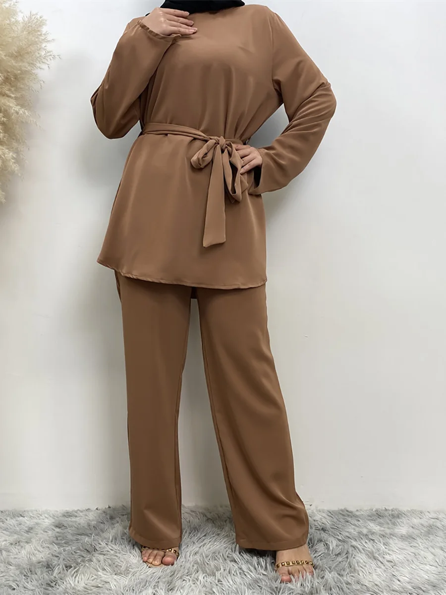 Abaya modesto per le donne Set musulmani Ramadan Turchia Dubai Caftano Islam Abbigliamento Caftano Abito Hijab Musulman Ensembles De Mode