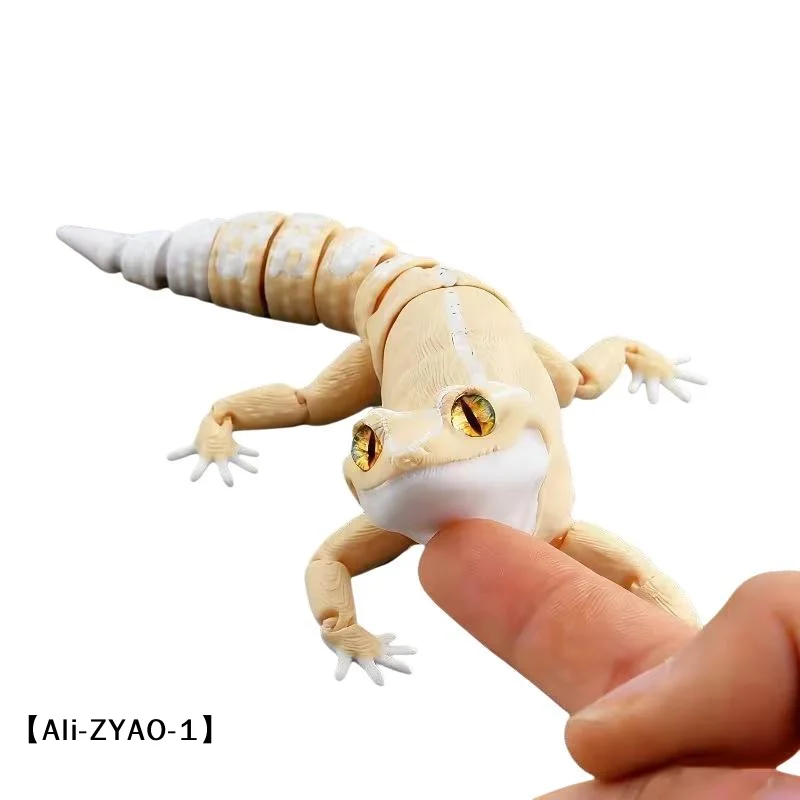 【O】3D Printed Multi-joint Movable Colorful Lizard Gecko Model With Realistic Eyes Desktop Ornament Home Decor Accessory view 6