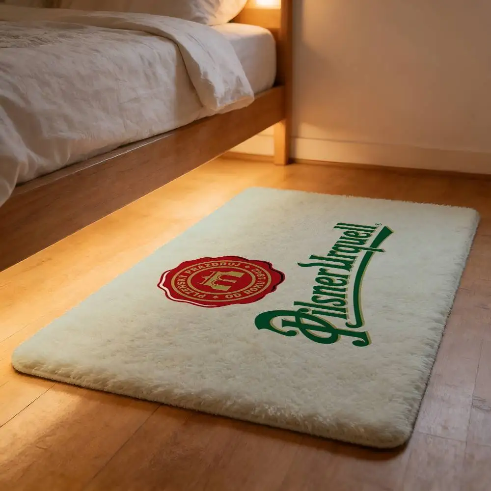 Tapete de Chão P-Pilsner U-Urquell Cloud Soft Plush Antiderrapante, Sem Pelos e Absorvente