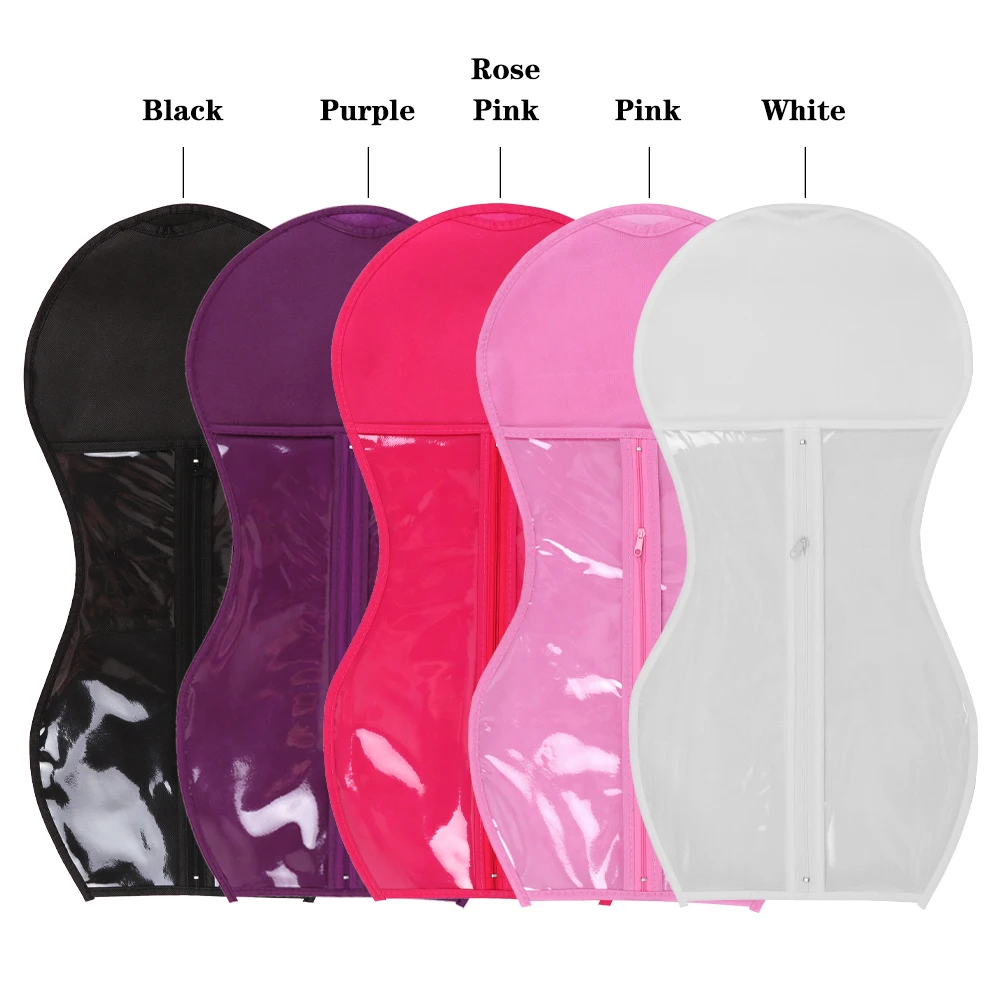 Wig Storage Bags With Hanger, 5Pcs Portable Wig Bag, Hair Extension Holder, Black Hair Extension Storage For Multiple Wigs