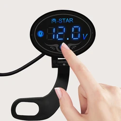 Motorbike Battery Level Monitor LED Digital Voltmeter Motorbike Handlebar M-STAR Smart Voltmeter Waterproof Warning Voltmeter