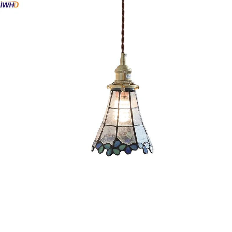 

IWHD Copper Socket LED Hanging Lamp Balcony Garden Living Room Chandelier Industrial Vintage Decor Pendant Light Iustre Pendente