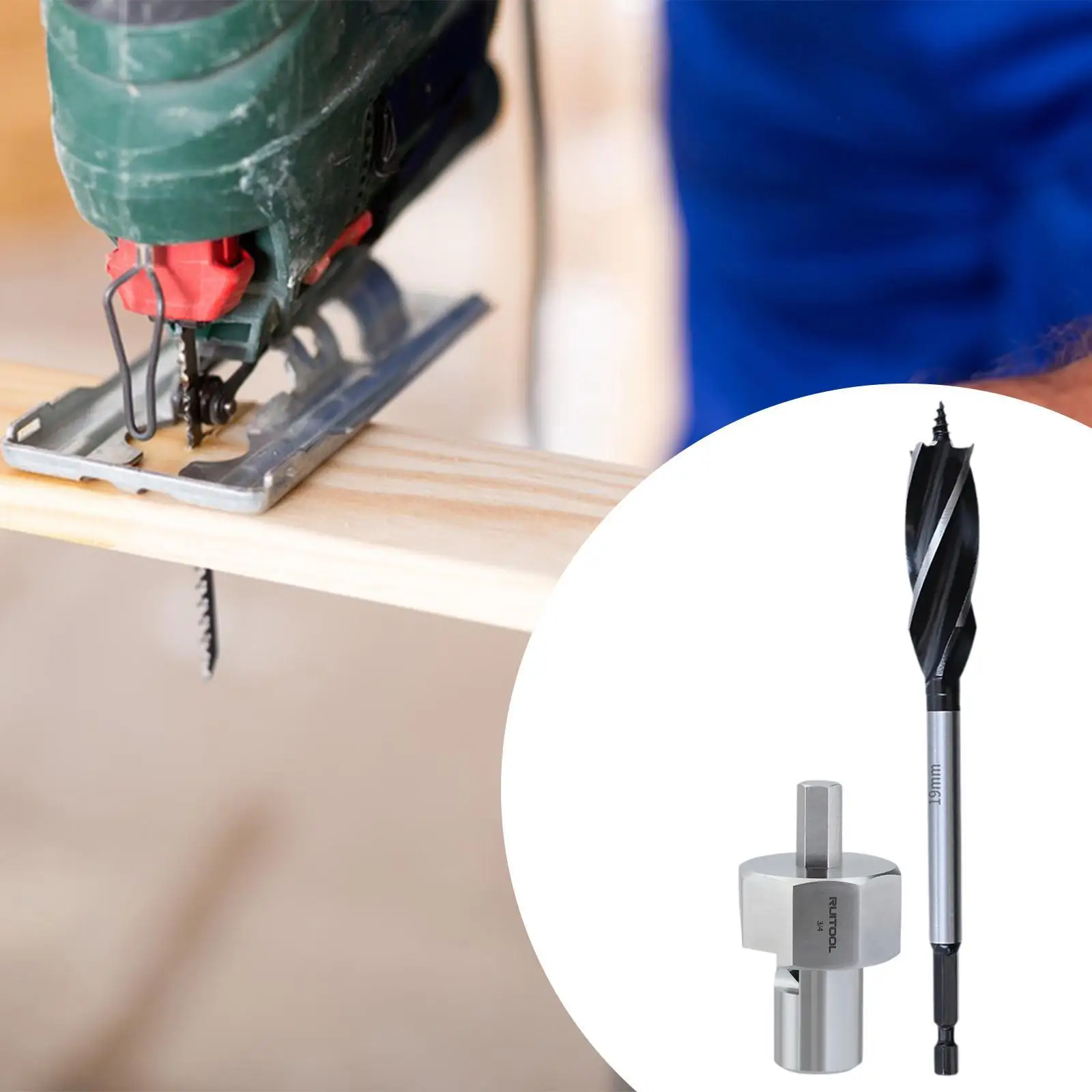 Alargador de chanfro para buraco de cachorro de 3/4 polegadas com broca ferramenta para trabalhar madeira longa de 2,5 polegadas