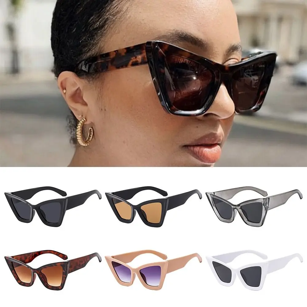 

Retro Oversized Cat Eye Sunglasses UV400 Beach Travel Punk Sun Glasses Black Shades for Women & Men