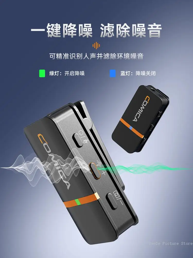 Microfono Lavalier Wireless COMICA Vimo Q con custodia di ricarica microfono per registrazione Audio Video con riduzione del rumore per fotocamera del telefono