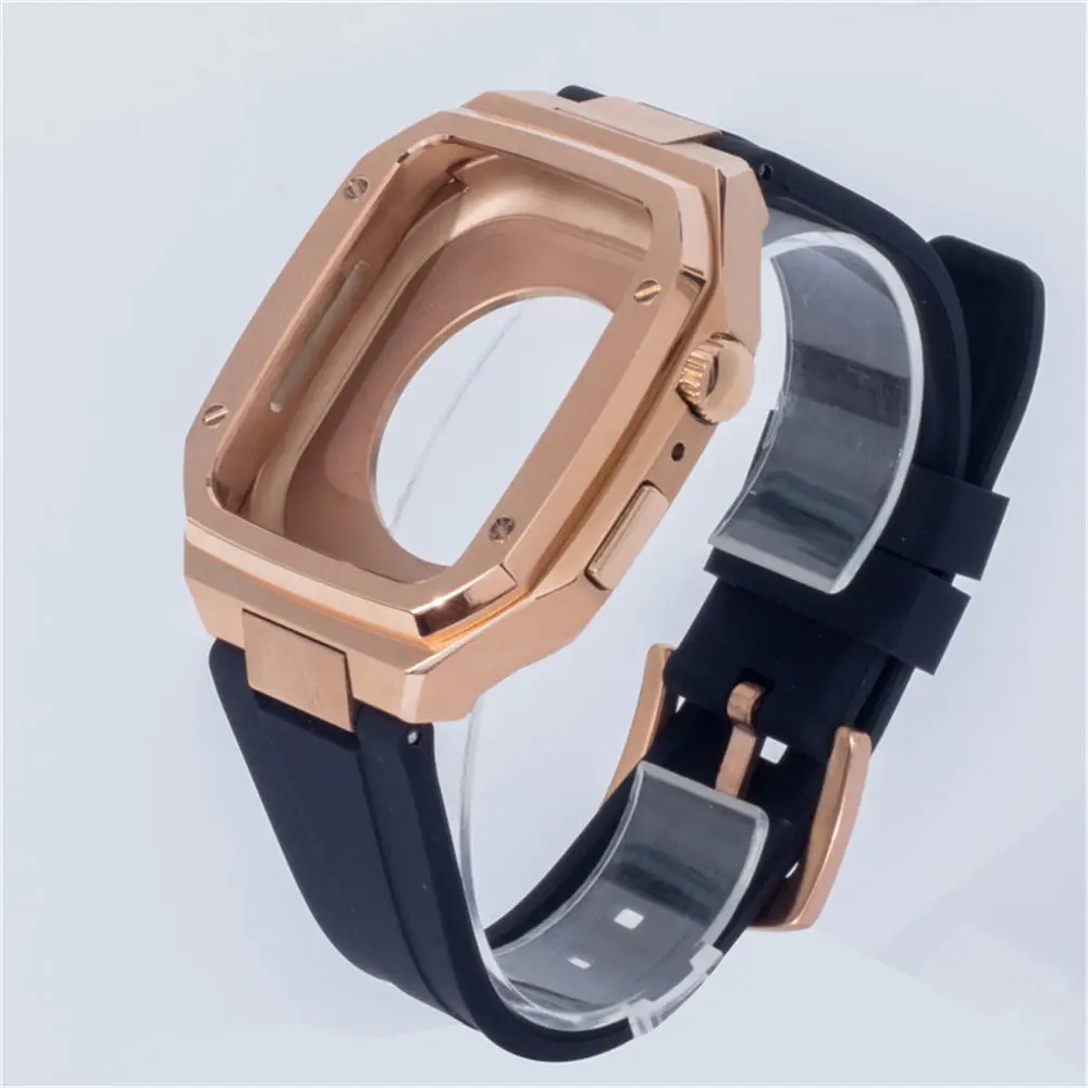 Premium Stainless Steel Case + Silicone Strap AP Mod Kit for Apple Watch Series 10 46mm