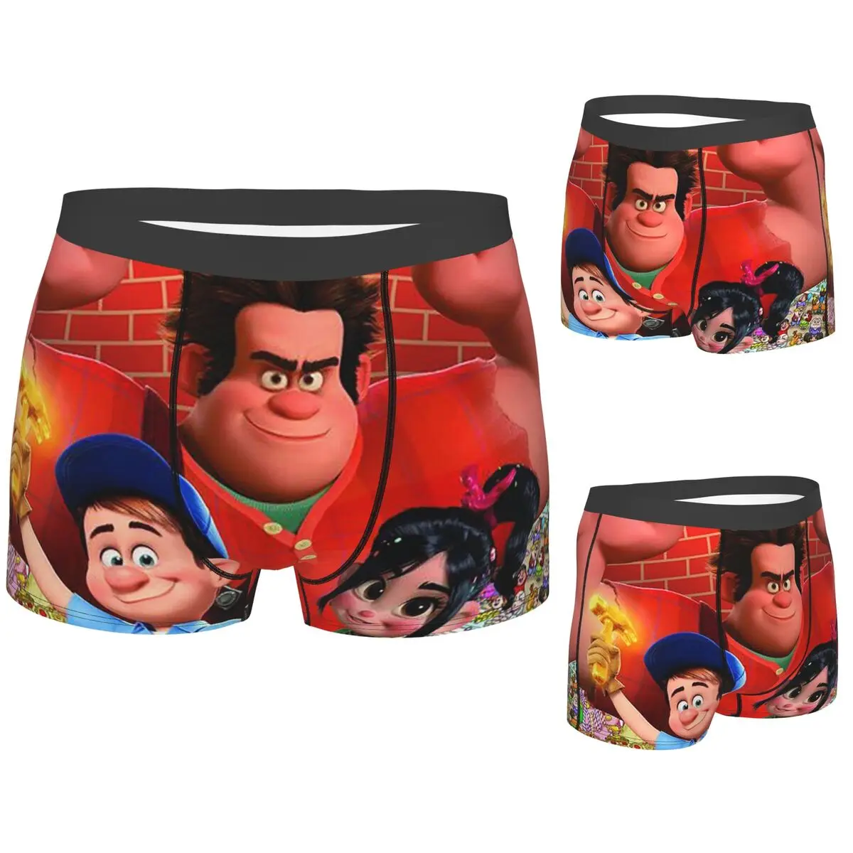 

Boxer Underpants Shorts Wreck-It Ralph Cartoon Panties Male Soft Underwear for Homme Man Boyfriend Gifts