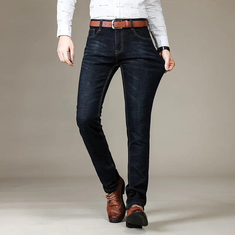 Brother Wang Jeans neri da uomo nuovissimi moda Business pantaloni Slim elastici stile classico uomo