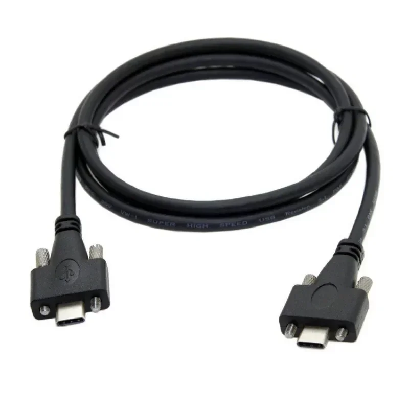 for iPhone 15 Double Screw Fixed Lock Panel USB 3.1 Type C to USB C Male to Male Conversion Cable