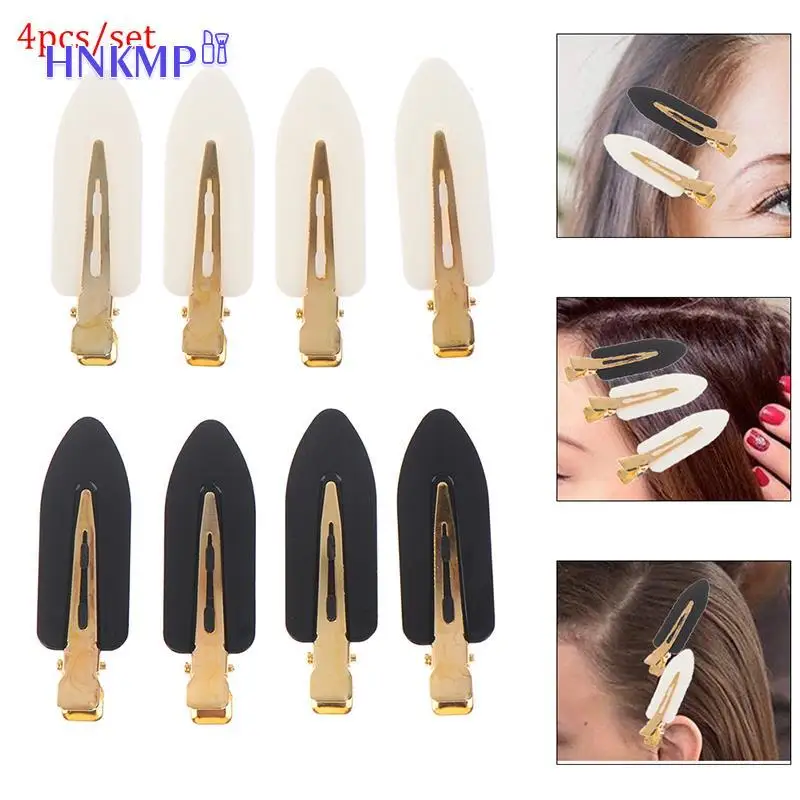 4 Pcs Seamless No Bend Hair Clips Barrettes, No Mark Pin Curl Clip, Makeup No Crease Hair Clip, Hair Styling Bang Clips