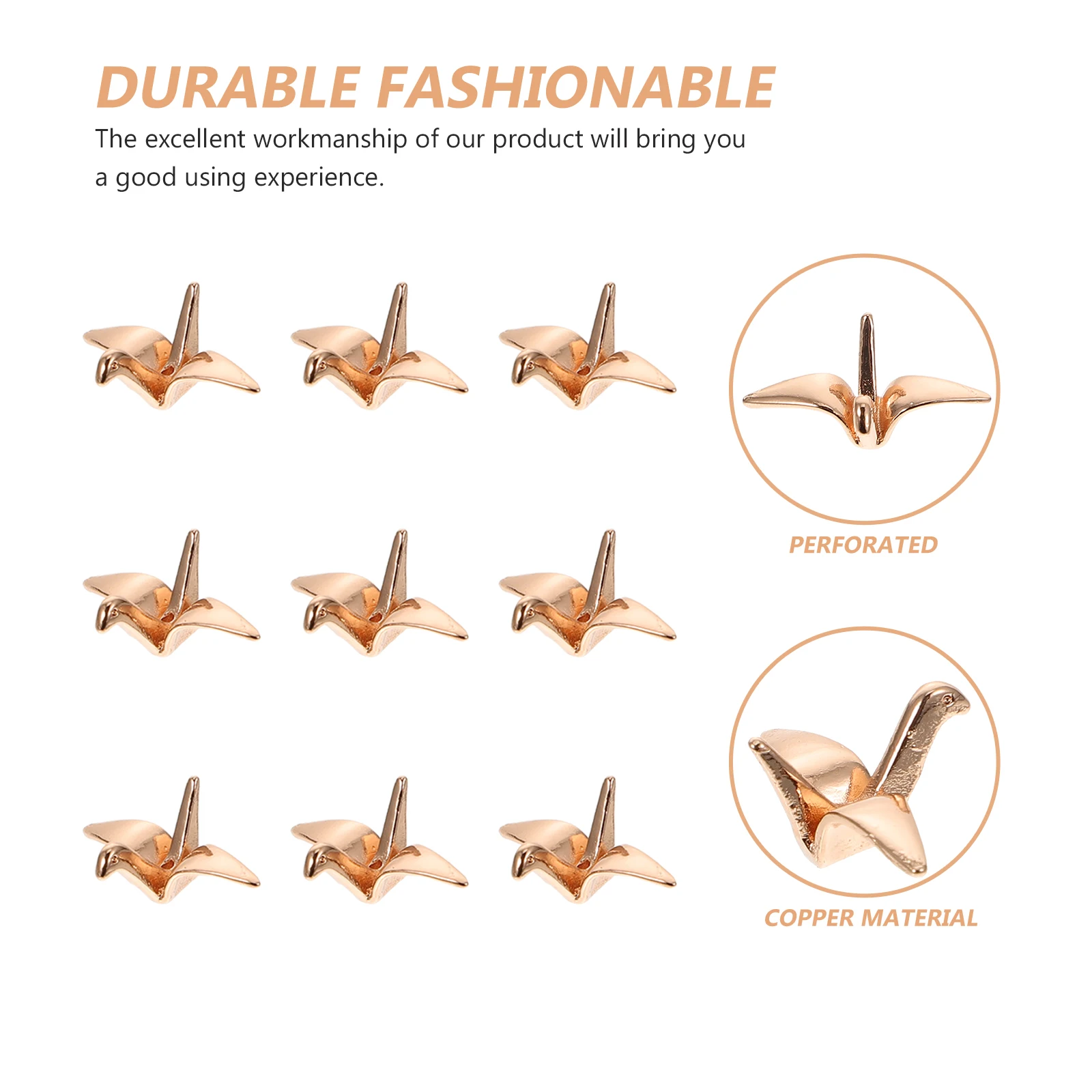 

10 pcs Copper DIY Hairpin Materials Lightweight Durable Thousand Crane Charms Hair Accessories Handmade Crafts Headdress Jewelry