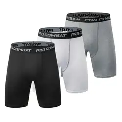 Pantaloncini attillati da uomo ad asciugatura rapida Leggings elastici a compressione pantaloni da allenamento pantaloni da corsa da uomo nero grigio Plus Size