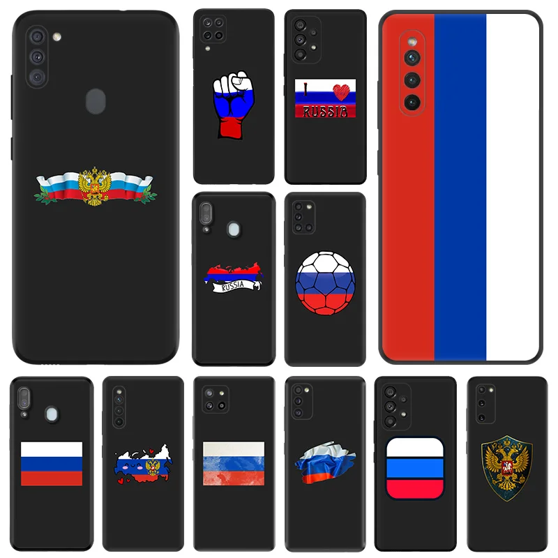 Soft Silicone Phone Case For A30 A15 A14 A13 A12 A11 A25 A24 A23 A22 A21S A20 A10 A20E Russia Flag totem Art Matte Protect Cover