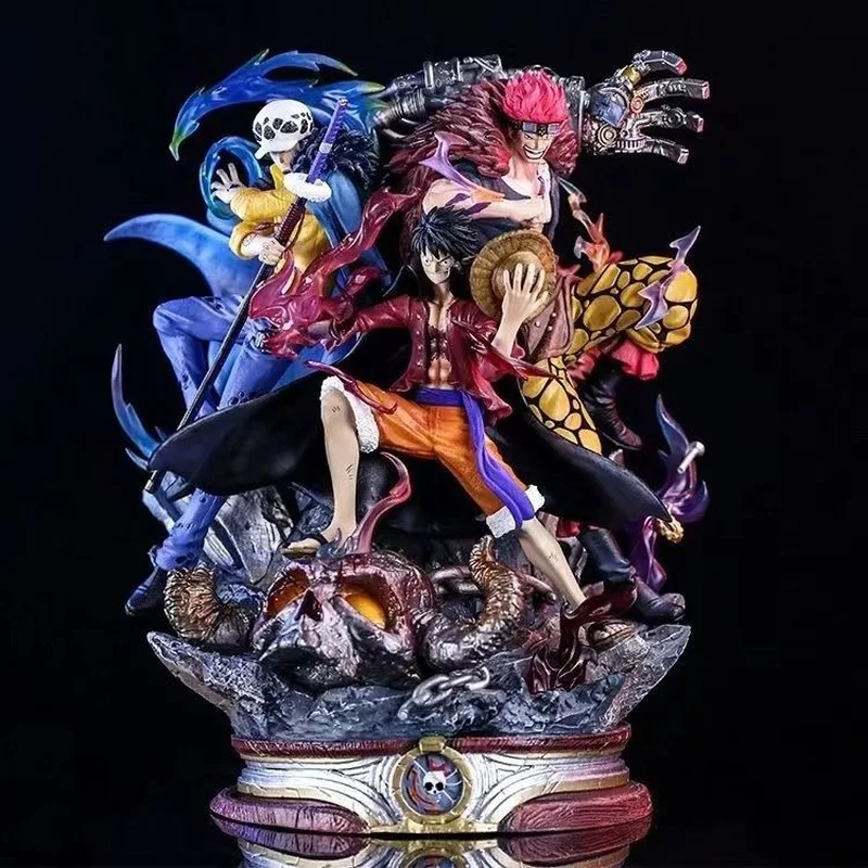 

20cm One Piece Anime Doll Action Figureslx Three Captain Ghost Island Luffy Kidro Gk One Piece Model Statue Ornament Adult Gift