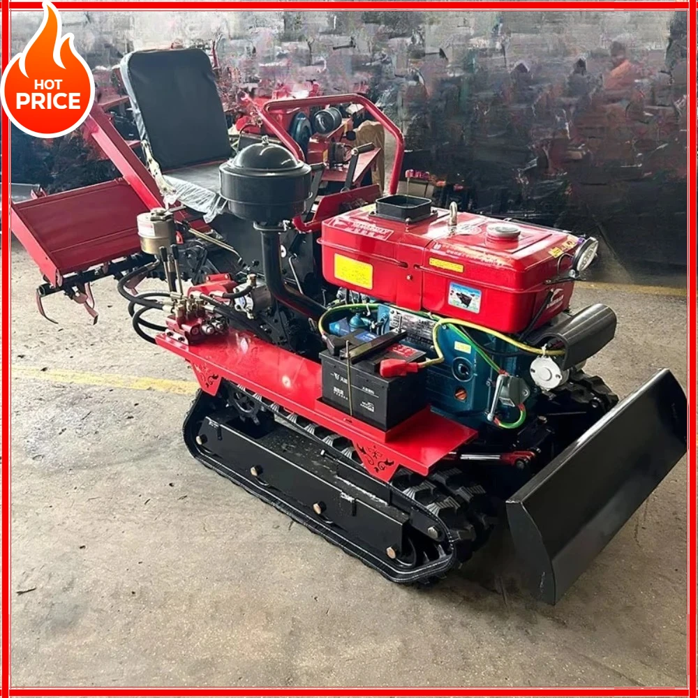 

China small agricultural equipment 25HP 35HP crawler rotary tiller cultivator 50HP 60HP wholesale price