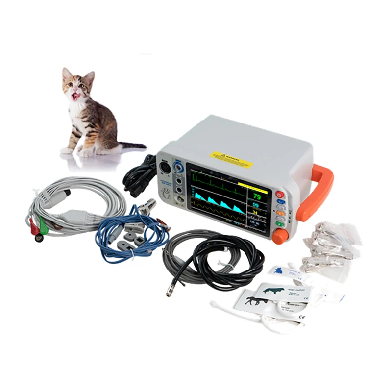 Pets Clinics and Vet Hospital 7 Inch Color LCD Screen Veterinary Vital Sign Monitor