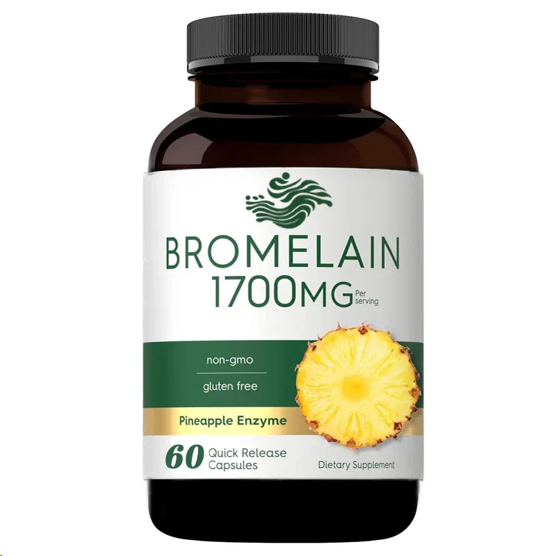 Bromelain 1700mg 60 Capsules || Bromelain Supplement Non Gmo And Gluten Supports Nutritional Digestion