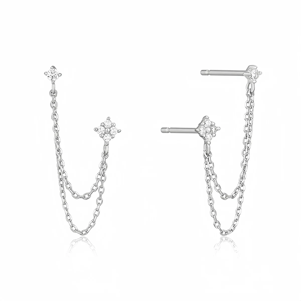 Pendientes Colgantes de Cadena con Borlas y Doble Perla para Mujer, Aretes de Lujo en 3 Tonos Metálicos, Regalo de Joyería
